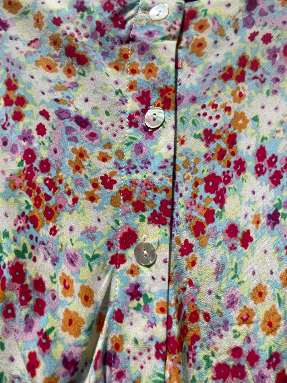 Rails Floral Button-Front skirt in Pastel Multi color print - Picture 3 of 6